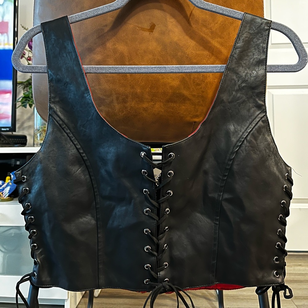 Corset leather top, fun, alternative